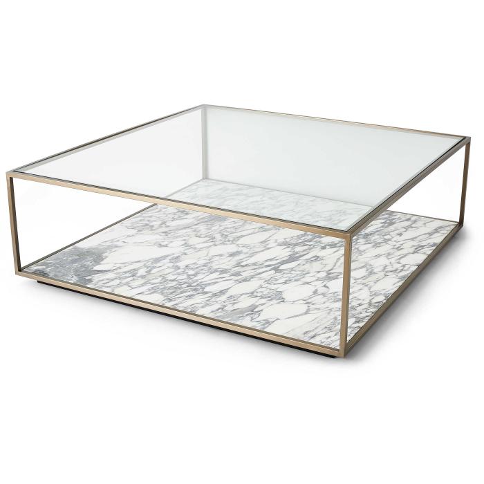 Black Label Floating Plane Coffee Table - Marble/Brass 1