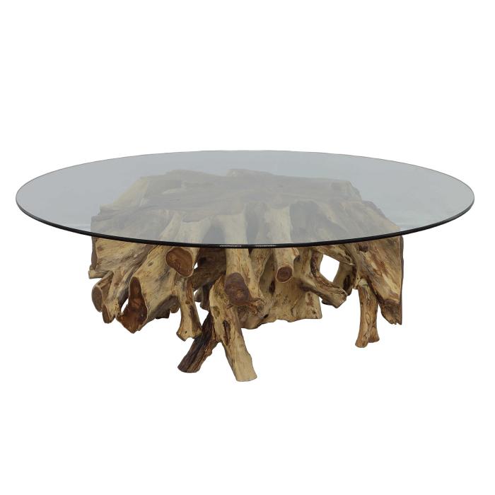 Black Label Center Root Coffee Table - Round, 56 Glass 2 CARTONS 1