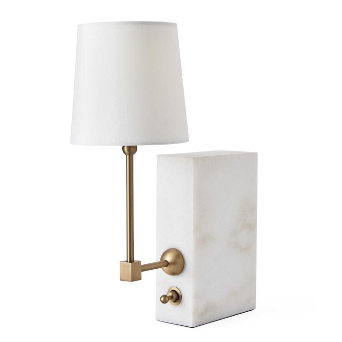 Black Label On a Shelf Mini Lamp -  White Marble/Brass 1