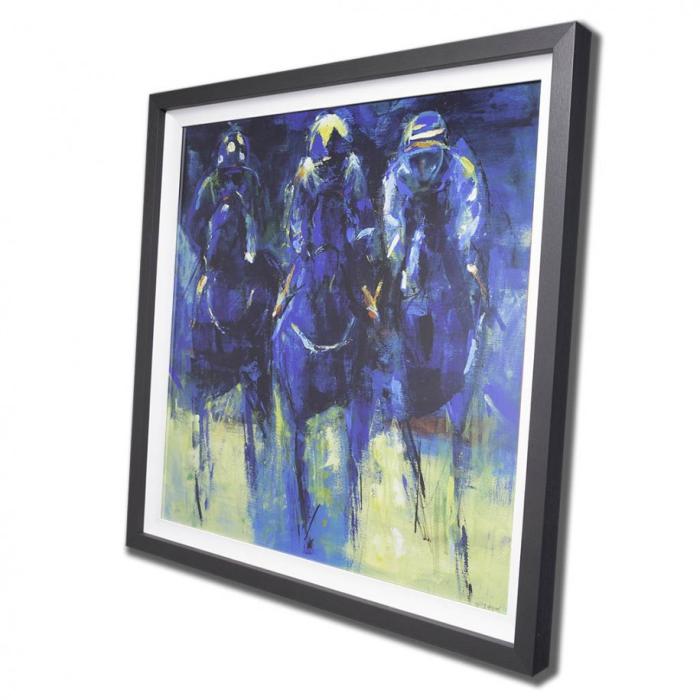 Pavilion Art Racehorses Blue - Framed Print 84 x 84cm 1
