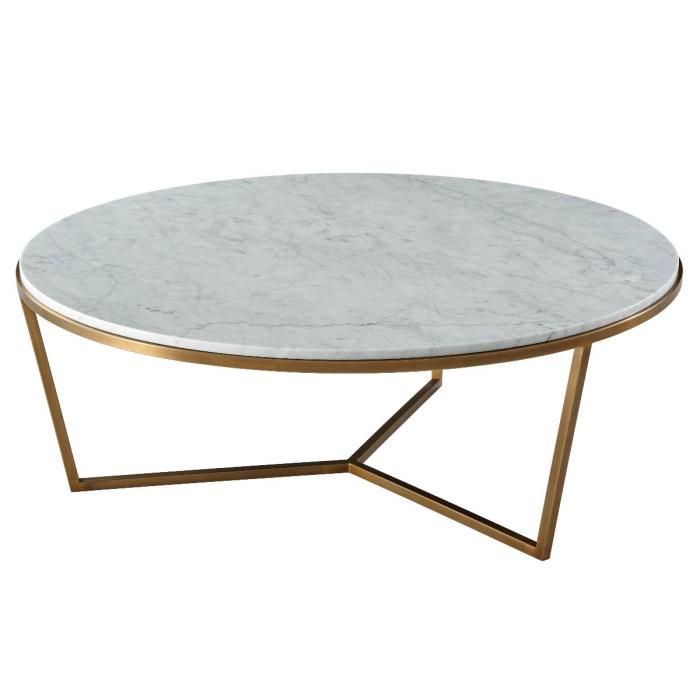 TA Studio Large Round Coffee Table Fisher in Marble & Brass 1