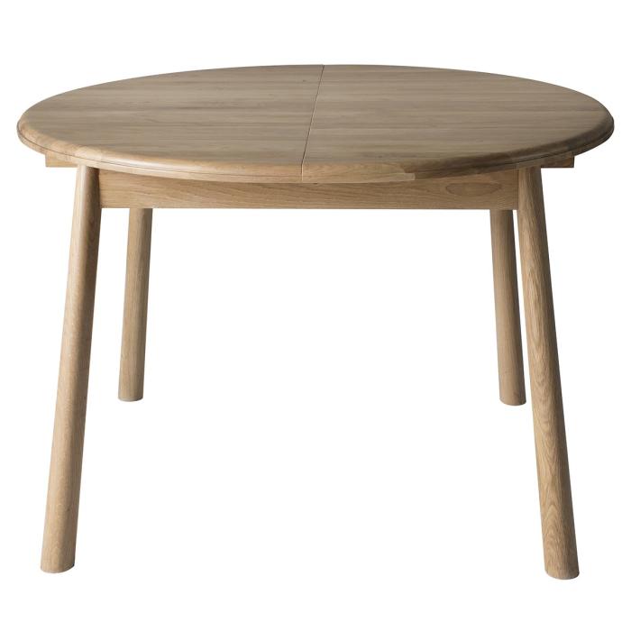 Pavilion Chic Round Extendable Dining Table Nordic in Oak 110-165cm 1