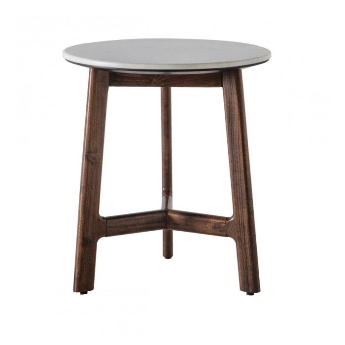 Pavilion Chic Round Side Table Plaza with Marble Top 2