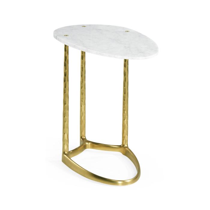 Jonathan Charles Supper Table in Satin Gold Brass 2