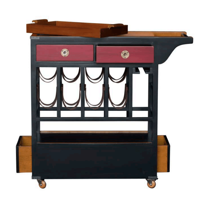 Authentic Models Drinks Trolley with Wine Rack & Tray 1