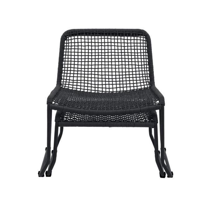 Pavilion Chic Soraya Outdoor Lounge Chair with Footstool Black 1