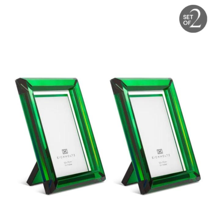 Eichholtz Picture Frame Theory L set of 2 Green Crystal Glass 1