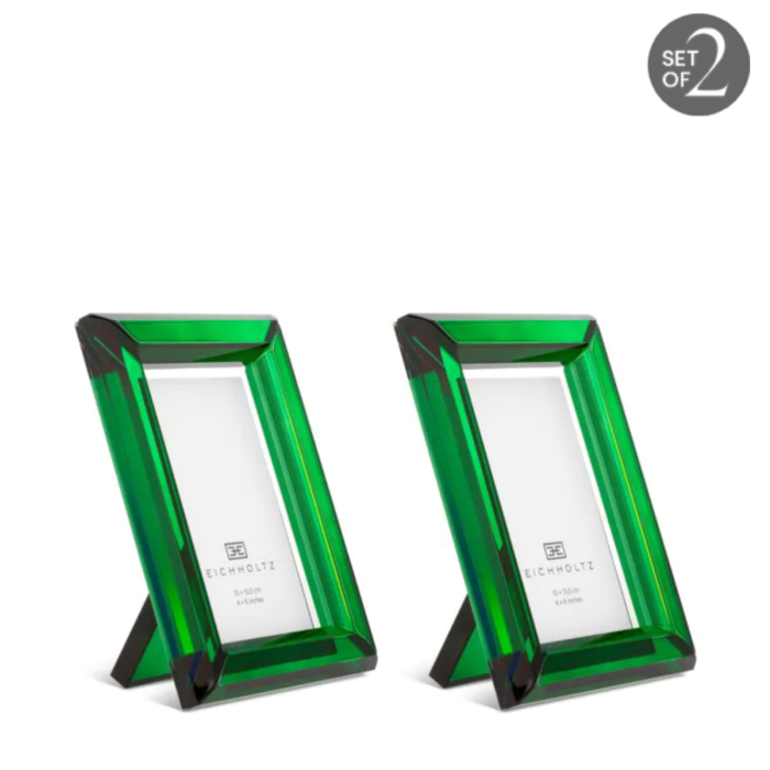 Eichholtz Picture Frame Theory S set of 2 Green Crystal Glass 1