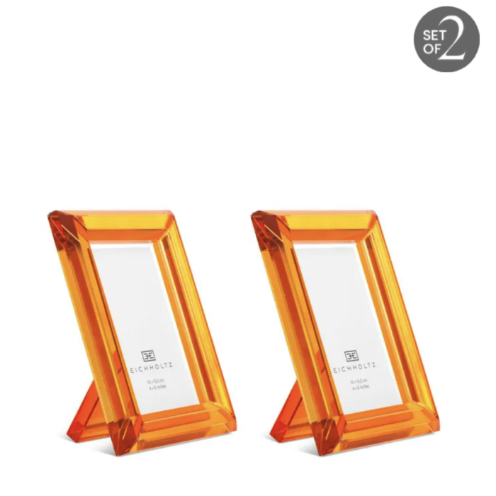 Eichholtz Picture Frame Theory S set of 2 Orange Crystal Glass 1