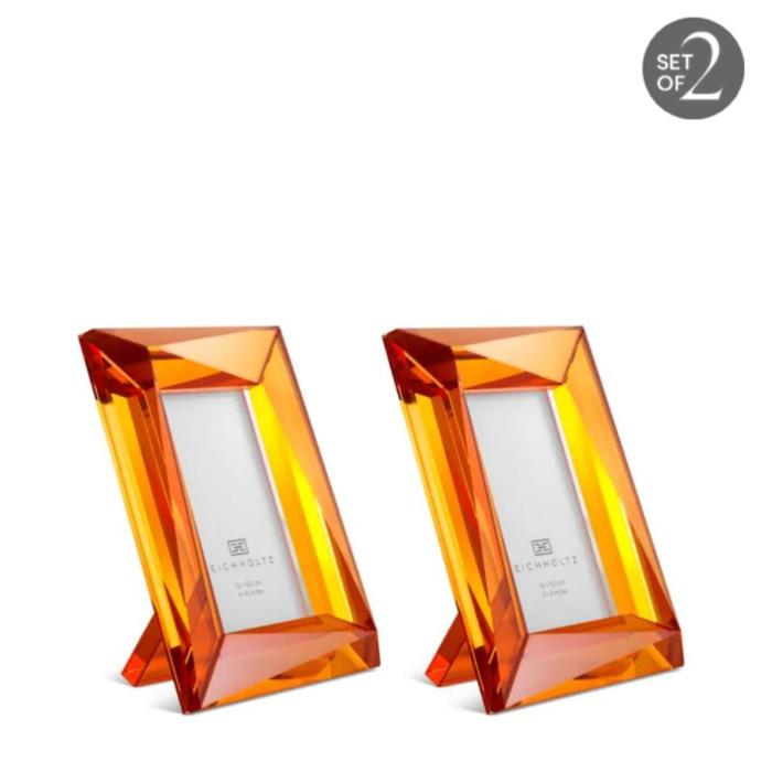 Eichholtz Picture Frame Obliquity S set of 2 Orange Crystal Glass 1
