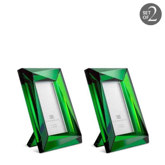 Eichholtz Picture Frame Obliquity S set of 2 Green Crystal Glass 1