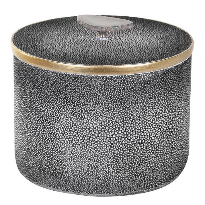 Pavilion Chic Huxley Round Box in Faux Shagreen 1
