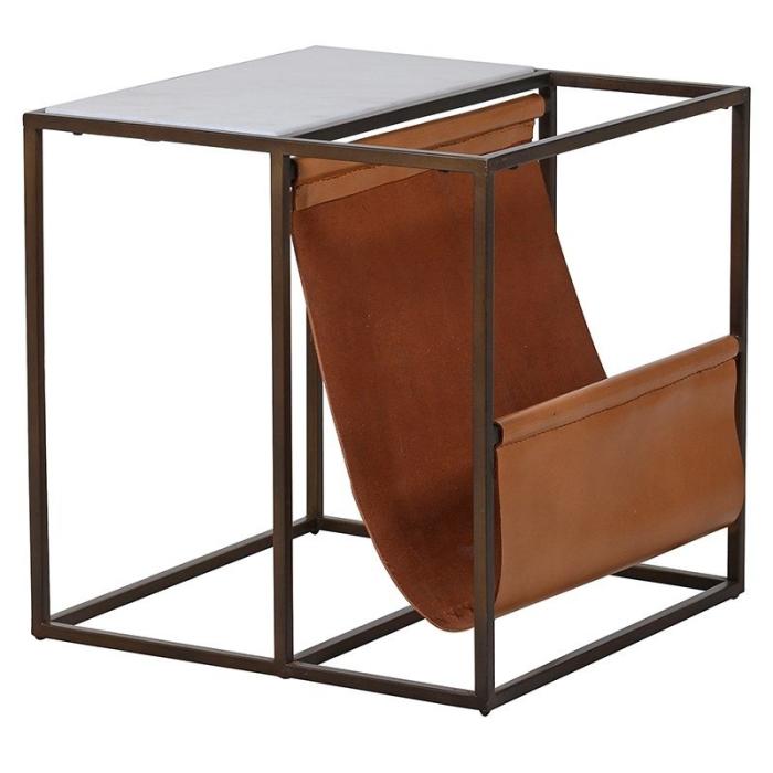Adonis Side Table with Magazine Rack 1