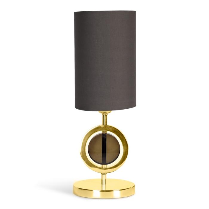 Authentic Models Art Deco Single Circle Table Lamp in Gold 1