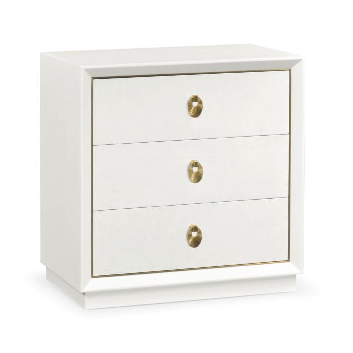 Jonathan Charles Small Chest of Three Drawers Crackle Ceramic Lacquer 7