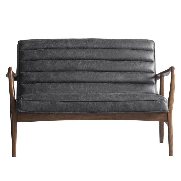 Pavilion Chic Sofa 2 Seater York in Black Leather 1