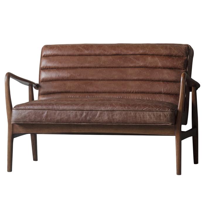 Pavilion Chic Sofa 2 Seater York in Brown Leather 1