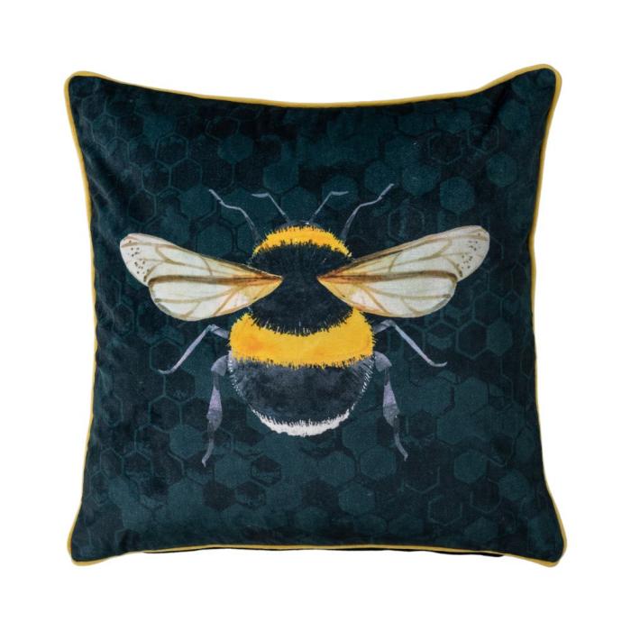Velvet Bumble Bee Cushion 1