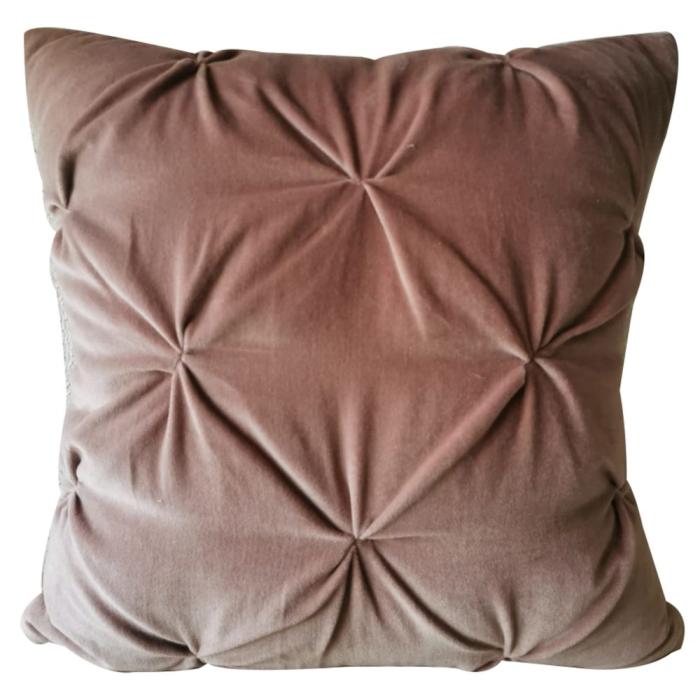 Cosy Blush Pink Velvet Cushion 1