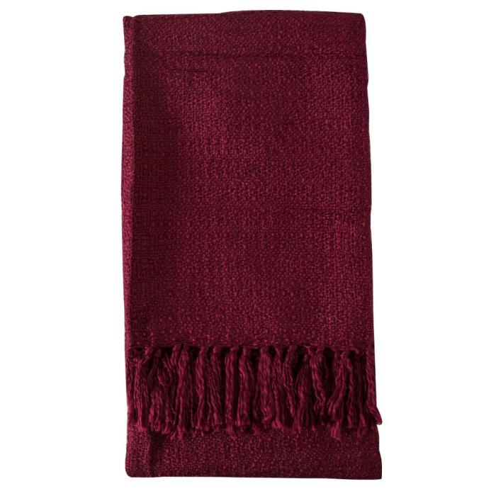 London Acrylic Knitted Throw in Claret Red 1