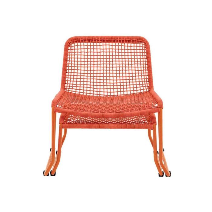 Pavilion Chic Soraya Outdoor Lounge Chair with Footstool Orange 1