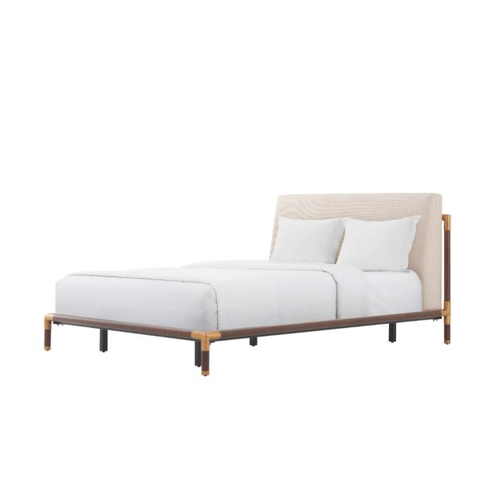 Theodore Alexander Kesden King Size Bed with Upholstered Headboard 1