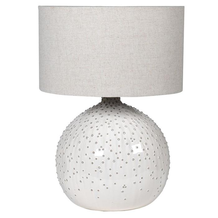 Linden Speckled White Ceramic Table Lamp 1