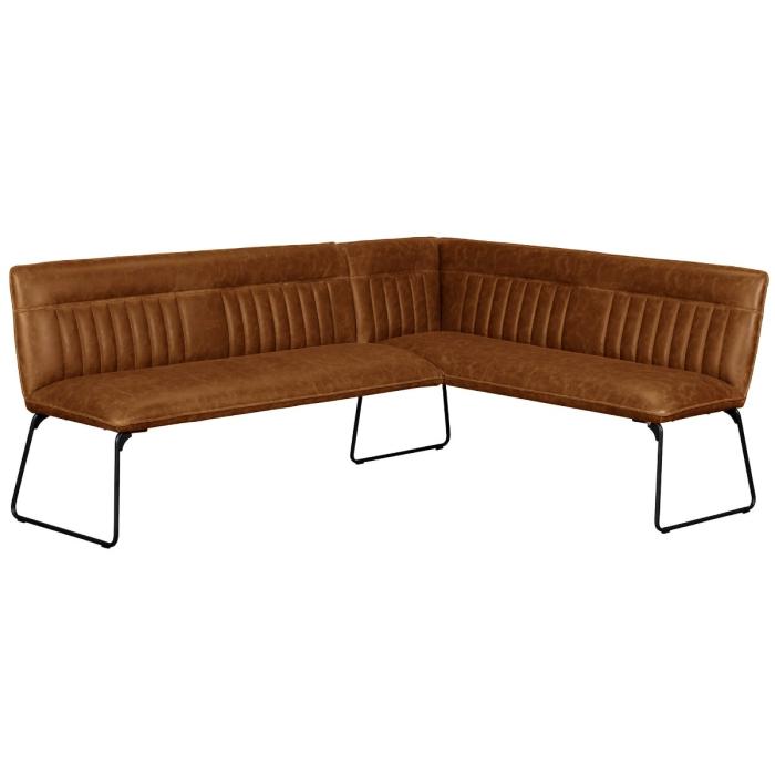 Cooper Left Faux Leather Corner Dining Bench in Tan 1