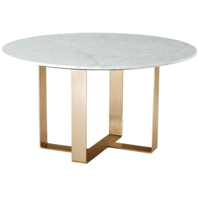 Clearance TA Studio Round Marble Dining Table Adley in Pyrite 1
