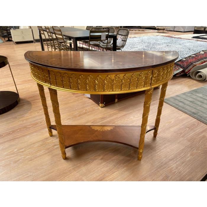 Clearance Jonathan Charles Demilune Console Table Adam Style Gilded	 1
