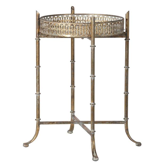 Pavilion Chic Tray Table Ethel Small In Distressed Gold 1