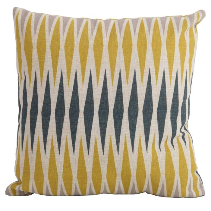Bramblecrest Harlequin Yellow Square Scatter Cushion 1