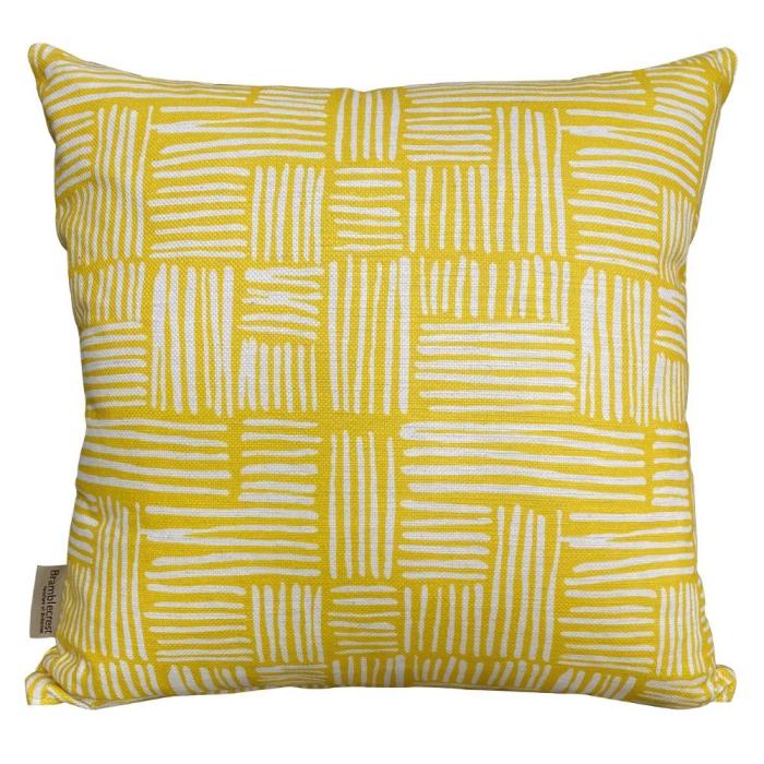 Bramblecrest Lemon Wicker Outdoor Scatter Cushion 1