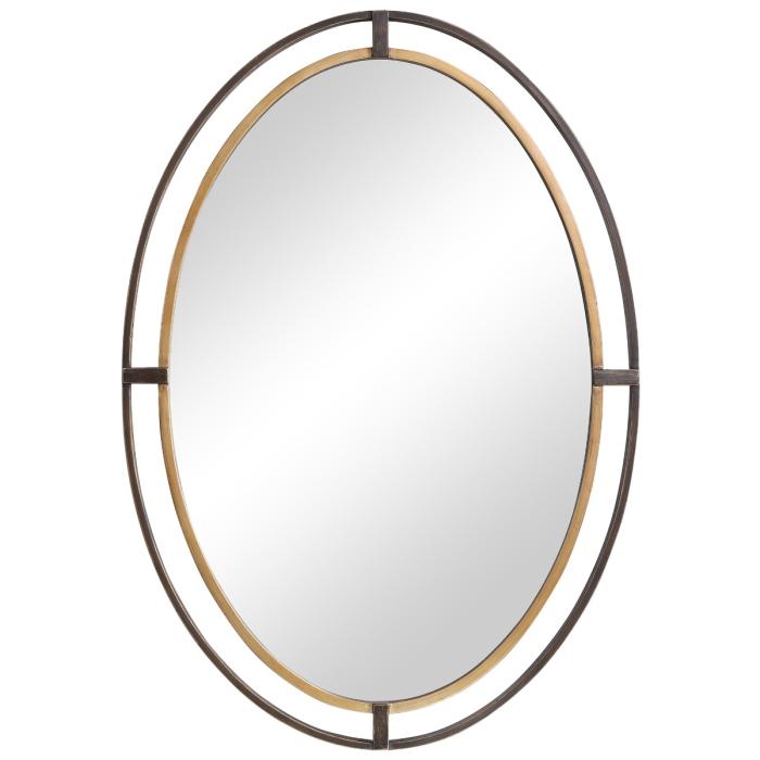Radiance Contrast Oval Mirror Bronze & Gold 1