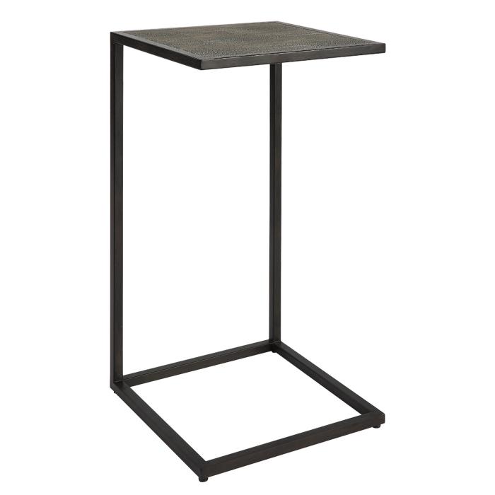 Radiance Grey Shagreen Top Side Table 1