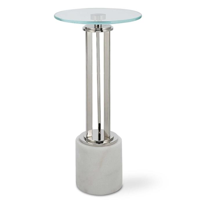 Radiance Tower Marble & Glass Side Table 1