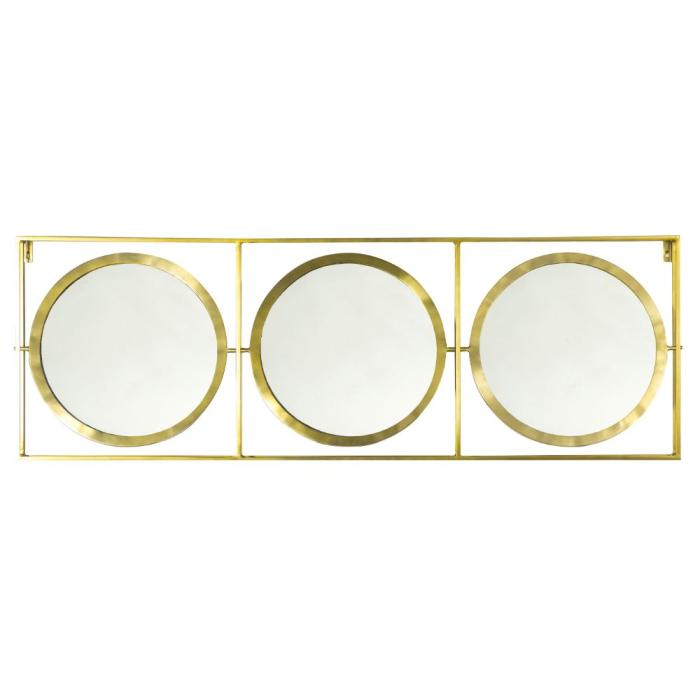 Studio Triple Round Wall Mirror in Brass 1