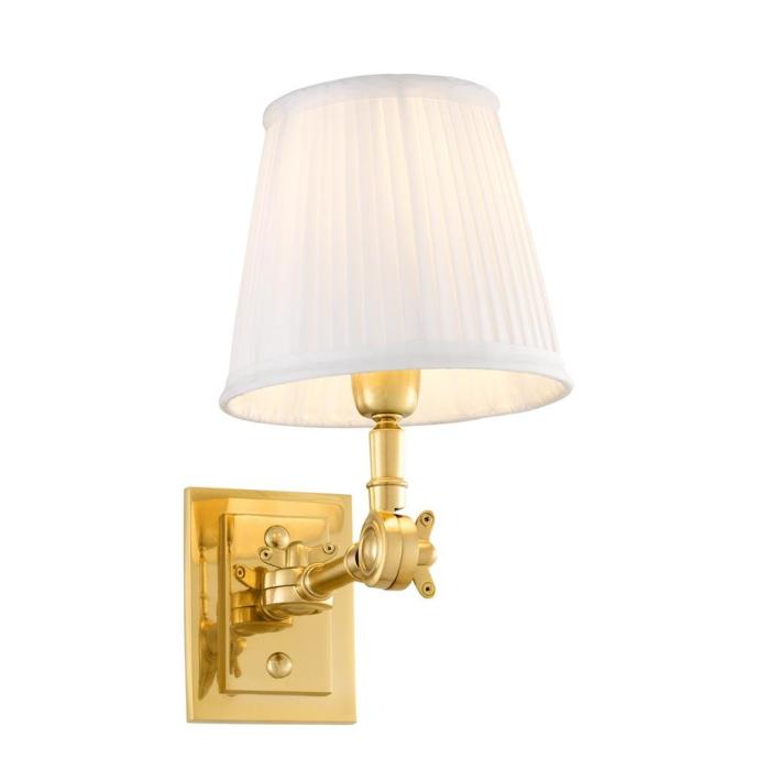 Wentworth Wall Light with Shade Gold & White 1