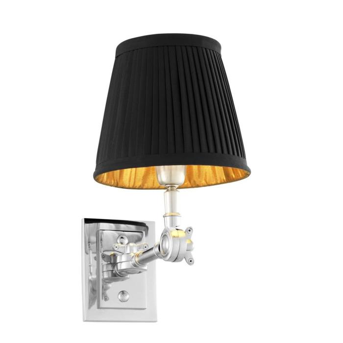 Wentworth Wall Light with Shade Nickel & Black 1