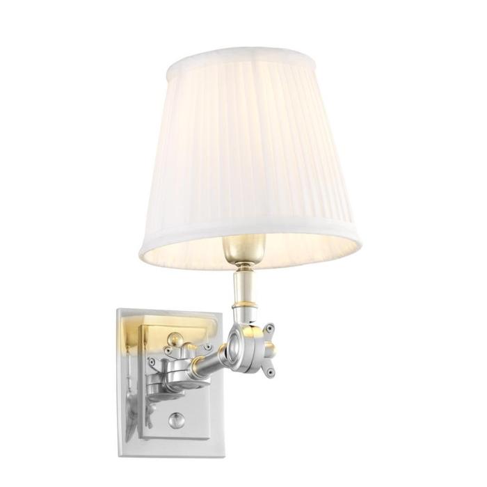 Wentworth Wall Light with Shade Nickel & White 1