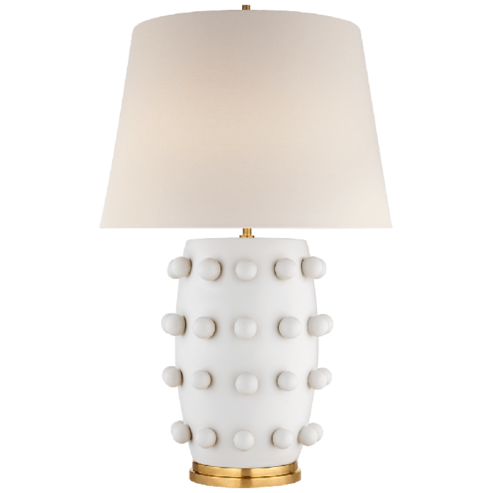 Visual Comfort & Co Linden Textured Table Lamp Medium - Plaster White 1