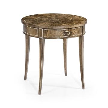 Round Bleached Walnut Side Table