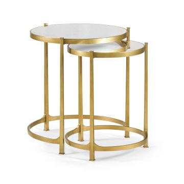√É‚Ä∞glomis√É¬© & gilded iron round nest of two tables