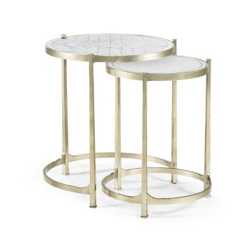 √É‚Ä∞glomis√É¬© & silver iron round nest of two tables 