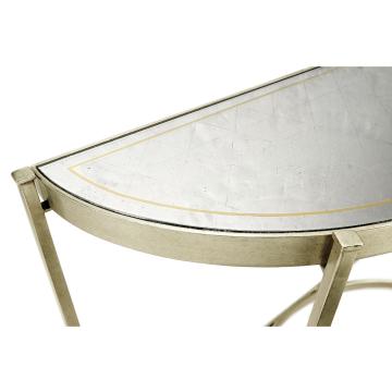 Large Demilune Console Table Contemporary - Silver