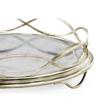 Jonathan Charles Gilt & √É‚Ä∞glomis√É¬© Circular Tray in Silver