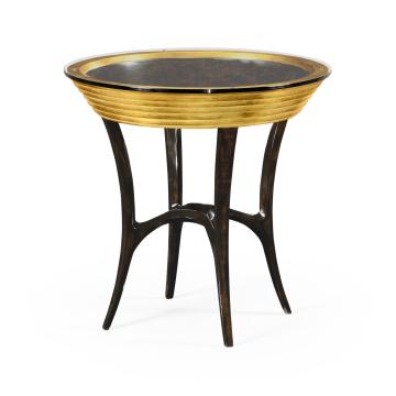 Stepped gilt circular side table