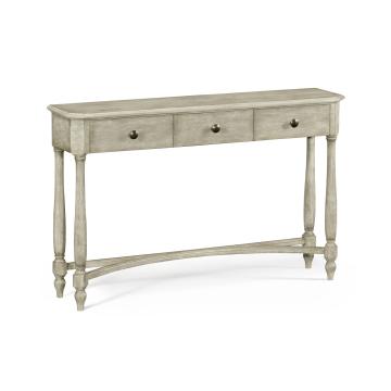 Jonathan Charles Large Console Table, Three Drawers - Rustic Grey Acacia