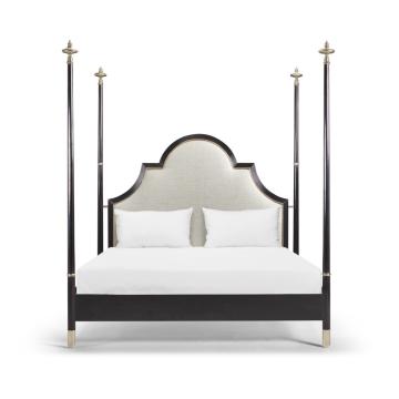 Four Poster fusion & Silver-Leaf UK King Bed Upholstered in Shambala F400