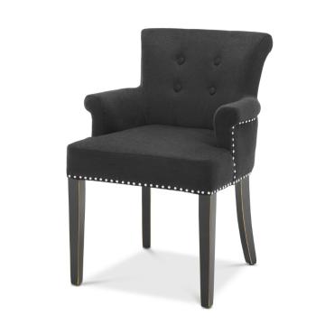 Eichholtz Key Largo Arm Chair - Black Cashmere